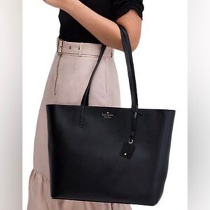 Authentic KATE SPADE Janie medium Smooth Leather tote Black